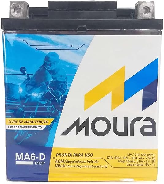 Bateria Moura AGM Vrla MA6-D 12V 6Ah Polo Direito