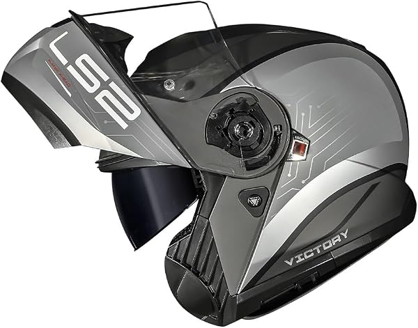 Capacete Ls2 Strobe 2 Ff908 Victory Titanium Articulado
