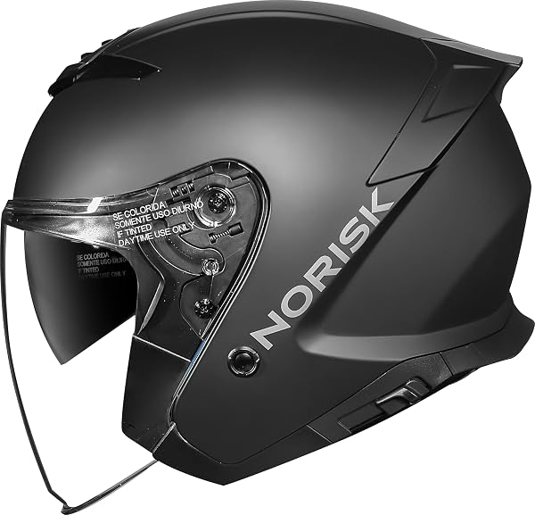 Capacete Moto Aberto Norisk City Preto Fosco com Óculos (58)