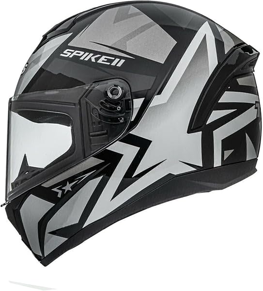 Capacete Moto Peels Spike II 1ST Preto Brilhante Prata