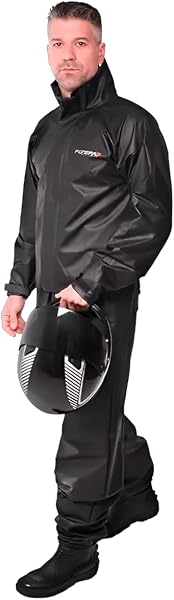 Conjunto Capa de Chuva Motoqueiro Combate com Gola Pioneira, PVC 0,28mm