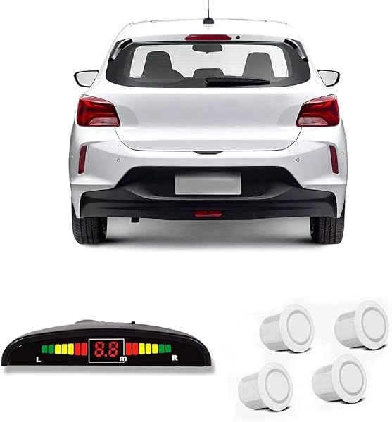 Sensor de Estacionamento Ré 4 Pontos Branco Roadstar RS104BR