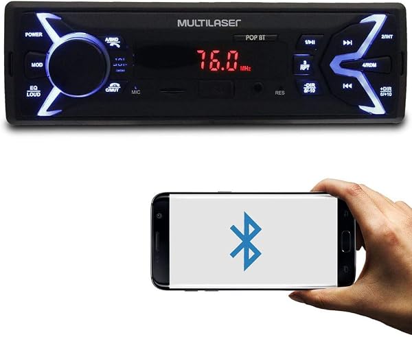 Som Automotivo Pop 1 Din Bluetooth MP3 4x25WRMS Multilaser P3336