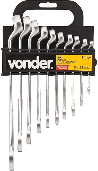 Vonder Jogo de Chaves Combinadas 6 mm a 22 mm, Aço Cromo Vanádio, 10 Peças